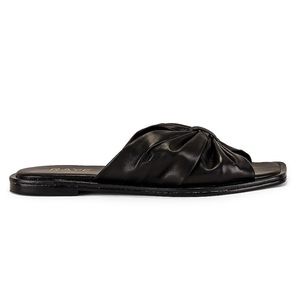 Revolve RAYE Bellamy Slide Flat Sandal - Black Leather 6.5